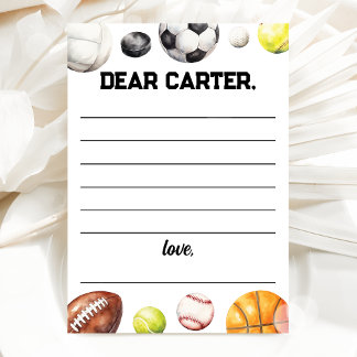 Rookie Year Sports Birthday Time Capsule Card 招待状