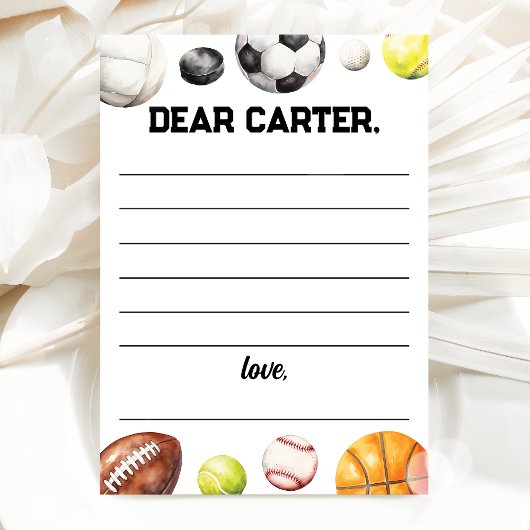 Rookie Year Sports Birthday Time Capsule Card 招待状