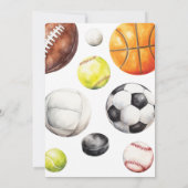 Rookie Year Sports Birthday Time Capsule Card 招待状 (裏面)