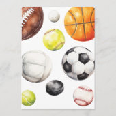 Rookie Year Sports Birthday Time Capsule Card 招待状 (裏面)