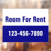 Room For Rent Navy Blue and White Phone Number ウィンドウサイン (シート2)