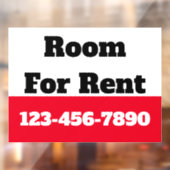 Room For Rent Red Black White Rental Phone Number ウィンドウサイン (シート2)