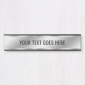 Room Name Your Custom Text Template Faux Silver サインプレート (正面)
