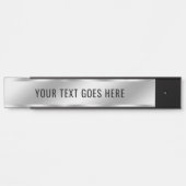 Room Name Your Custom Text Template Faux Silver サインプレート (正面)