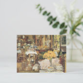 Room of Flowers by Childe Hasssamヴィンテージファインアート ポストカード (スタンド正面)