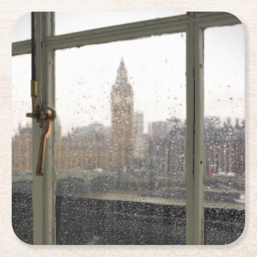 Room With a View - Big Ben - London Coaster スクエアペーパーコースター (正面)