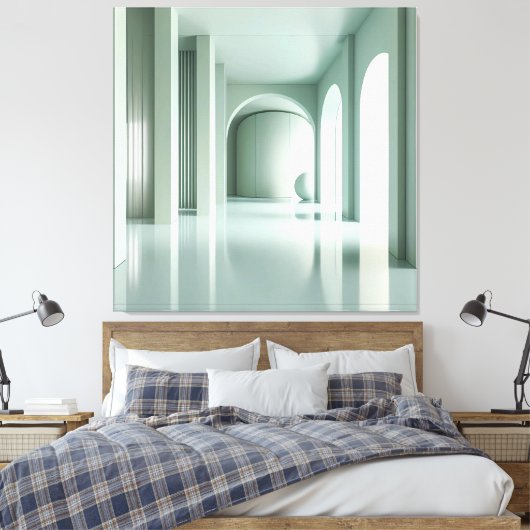 Room with Vertical Structure Wall キャンバスプリント (インサイチュ (寝室))