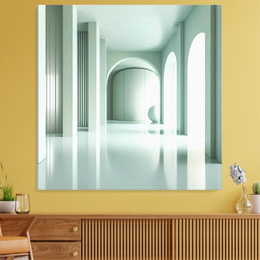 Room with Vertical Structure Wall キャンバスプリント (インサイチュ (リビング))