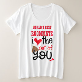 ROOMMATE おもしろい I love the ウンチOut Of You EMOJI プラスサイズTシャツ