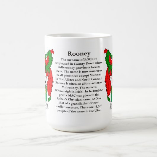 Rooney家族の紋章付き外衣 コーヒーマグカップ (中央)