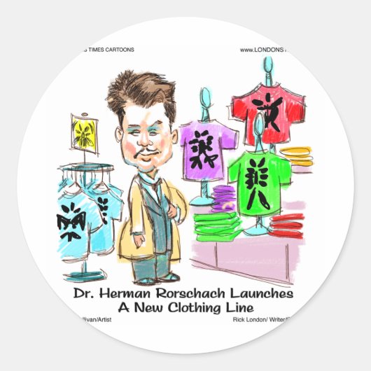 Roorschachブランドおもしろいギフト、ティースマグカード ラウンドシール (正面)