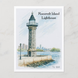 Roosevelt Island Lighthouse NYC Postcard ポストカード