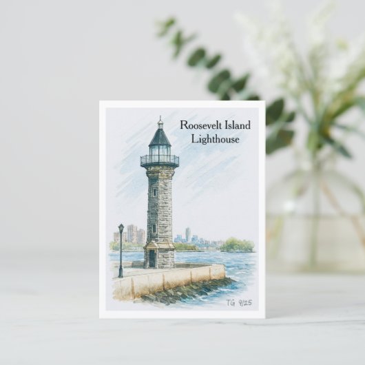 Roosevelt Island Lighthouse NYC Postcard ポストカード (スタンド正面)