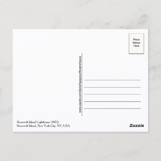 Roosevelt Island Lighthouse NYC Postcard ポストカード (裏面)