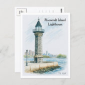 Roosevelt Island Lighthouse NYC Postcard ポストカード (正面/裏面)