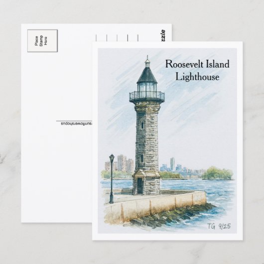 Roosevelt Island Lighthouse NYC Postcard ポストカード (正面/裏面)