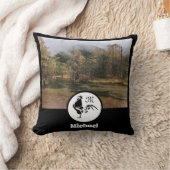 Roosterシルエットモノグラムフォト名タグ クッション (ブランケット)