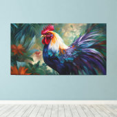 Rooster'絵画's on Stretted Canvas Print キャンバスプリント (インサイチュ (ウッドフロア))