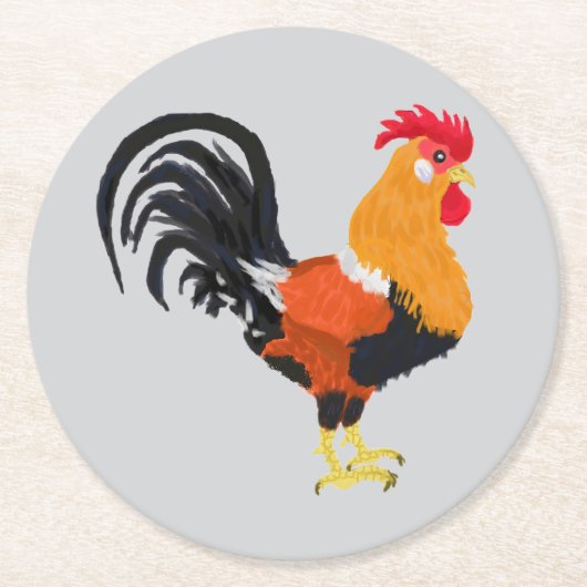 Rooster ラウンドペーパーコースター (正面)
