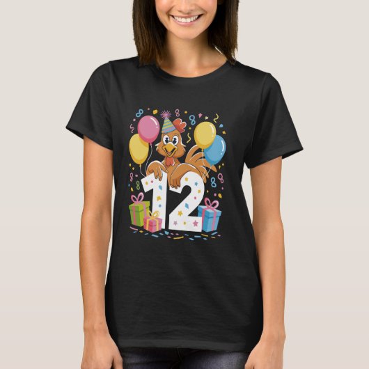 Rooster 12th birthday boy girl 12 years old twelft tシャツ (正面)