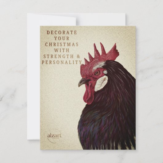 Rooster Art Christmas Card – Strength & Personalit シーズンカード (正面)