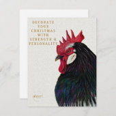 Rooster Art Christmas Card – Strength & Personalit シーズンカード (正面/裏面)