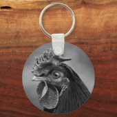 Rooster Black and White キーホルダー (正面)