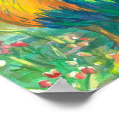 Rooster Chicken Watercolor Painting ポスター (角)