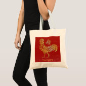 Rooster Chinese Zodiac Horoscope Constellation トートバッグ (正面(商品))
