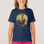 Rooster Crowing Farm Animal Personalized T-Shirt Tシャツ (正面)