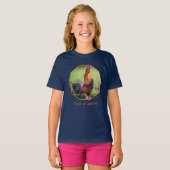 Rooster Crowing Farm Animal Personalized T-Shirt Tシャツ (正面フル)