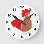 Rooster Design ラウンド壁時計 (正面)