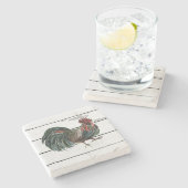 Rooster Farmhouse Marble Stone Coaster ストーンコースター (横)