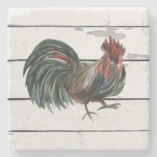 Rooster Farmhouse Marble Stone Coaster ストーンコースター (正面)
