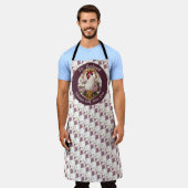 Rooster & Grapes Heraldic Crest エプロン (着用した状態)