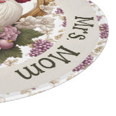 Rooster & Grapes Heraldic Crest in maroon, カッティングボード (角)