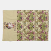Rooster & Grapes Heraldic Crest, in wheat, キッチンタオル (横)