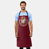 Rooster Heraldic Crest Apron エプロン (着用した状態)