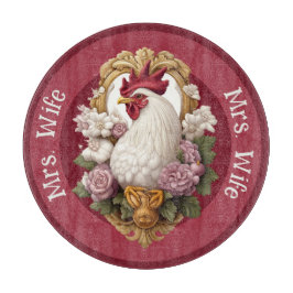 Rooster Heraldic Crest, maroon, カッティングボード