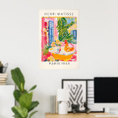Rooster in Bathtub Art Print Pink Farmhouse ポスター (ホームオフィス)