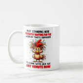 Rooster Just Standing Here Patiently Waiting For T コーヒーマグカップ (左)