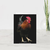 ROOSTER ON BLACK PHOTO BIRTHDAY GREETING CARD カード (裏面)