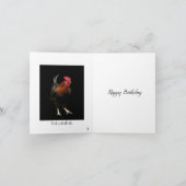 ROOSTER ON BLACK PHOTO BIRTHDAY GREETING CARD カード (内部)