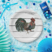 Rooster Painting Barnyard Party Paper Napkin ペーパープレート (パーティー)