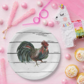 Rooster Painting Barnyard Party Paper Napkin ペーパープレート (パーティー)