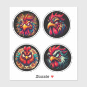 "Rooster Rage The Next Wave" 4-Pack Sticker Bundle シール (シート)