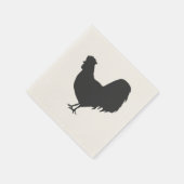 Rooster Silhouette Barnyard Party Paper Napkin スタンダードカクテルナプキン (角)