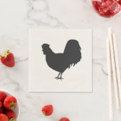 Rooster Silhouette Barnyard Party Paper Napkin スタンダードカクテルナプキン (インサイチュ)