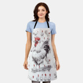 Rooster Sketches エプロン (着用した状態)