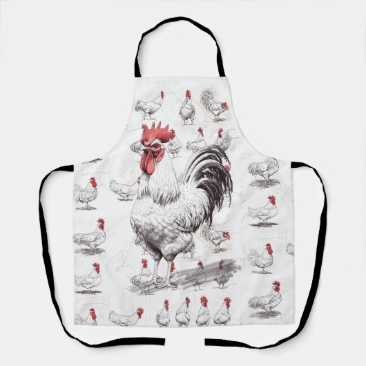 Rooster Sketches エプロン (正面)